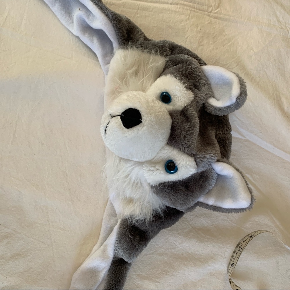 Gray and White Plush Husky Kids Accessory